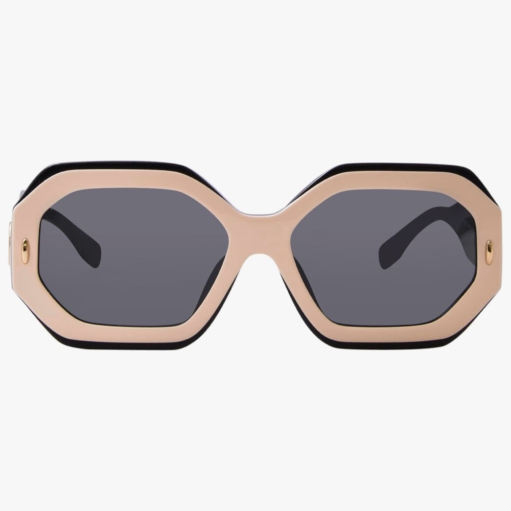 Tory Burch Cream and Black Geometric Sunglasses